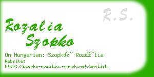 rozalia szopko business card