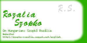 rozalia szopko business card